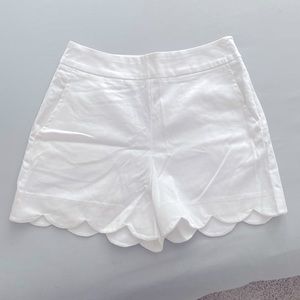 White scalloped shorts